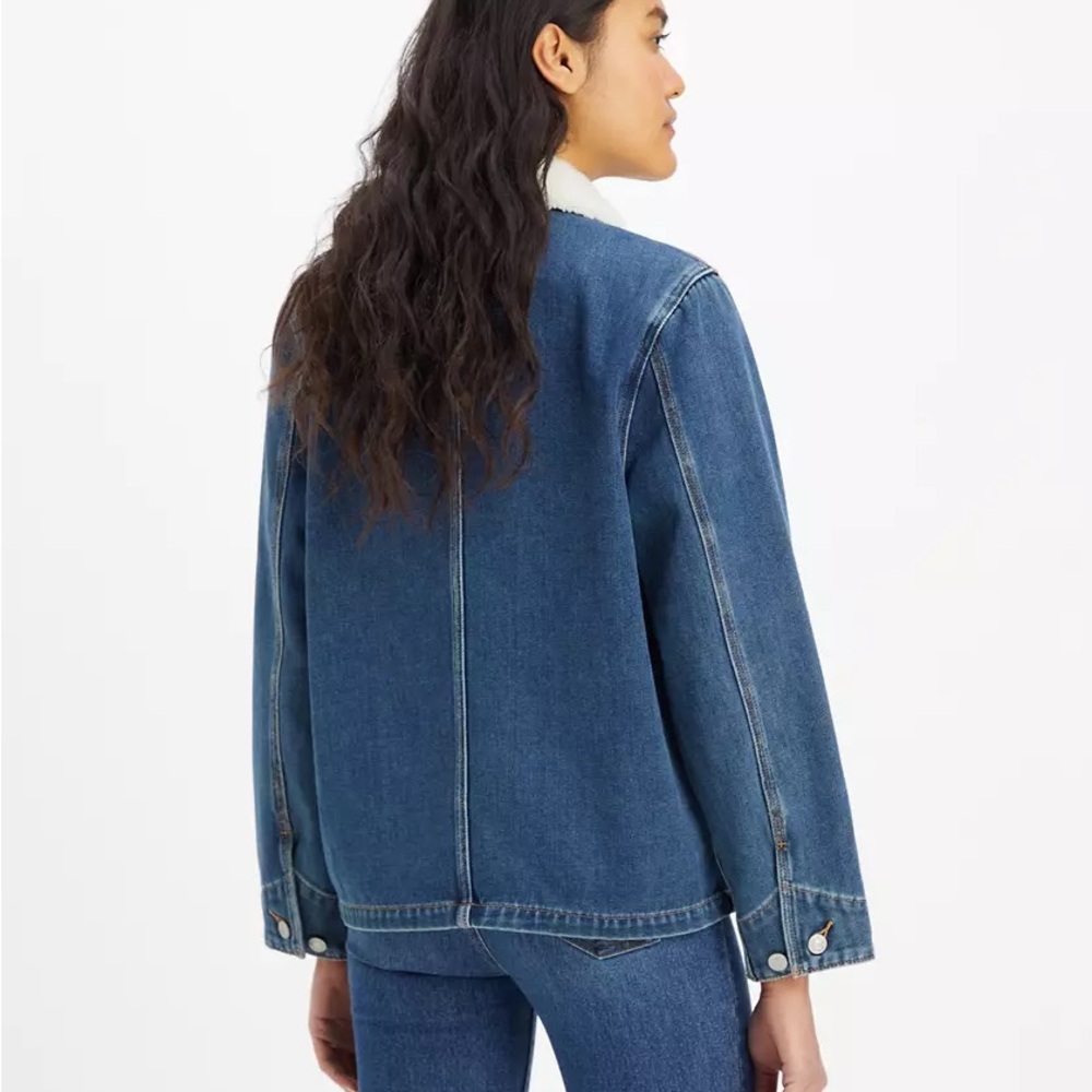 Levi's Denim Chore Coat w Sherpa Collar - Like New! - Picture 2 of 3